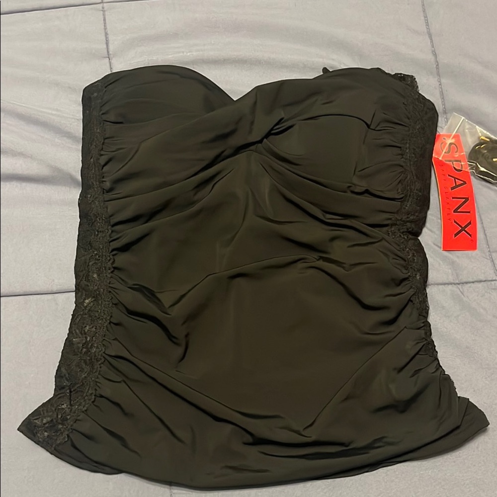 SPANX Elegant Black Strapless bathing suit Top